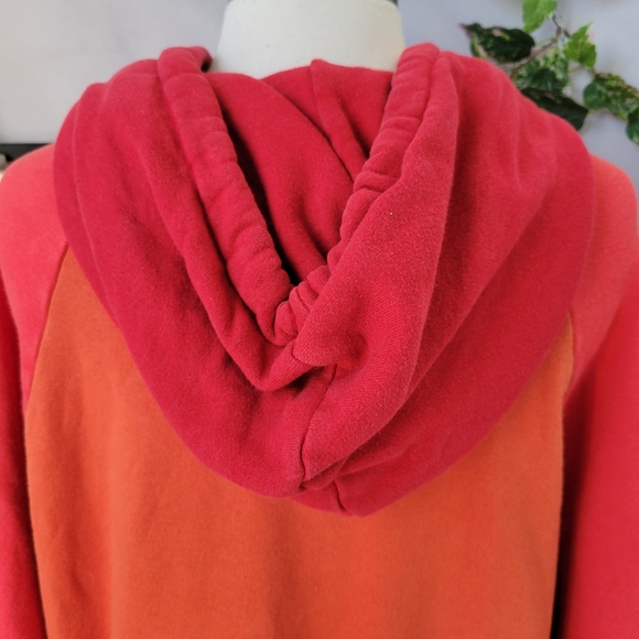 Mother The Square Hoodie Block Party Sweatshirt Red Orange L - Picture 8 of 16